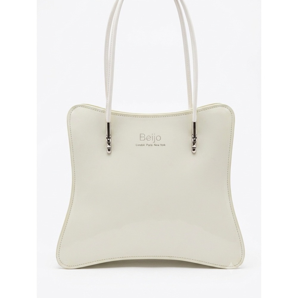 Beijo Moss Green Patent Leather Shoulder Bag